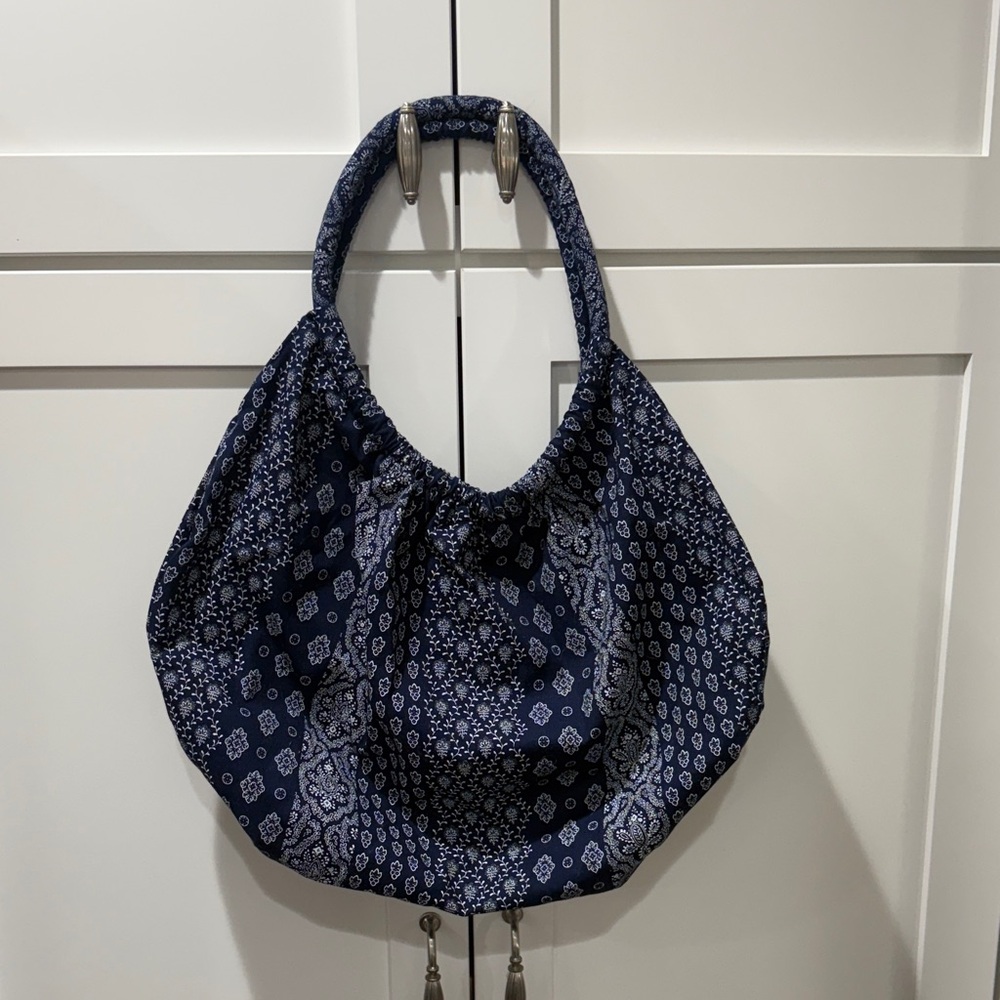 Adorable blues French country fabric boho Women's Bag tote purse new w/o tag